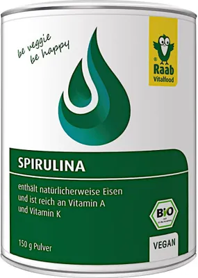 Produktbild von Raab Vitalfood Spirulina Pulver | 150 g | 100 % Spirulina Microalgenpulver |  | vegan