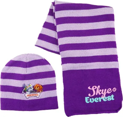 Produktbild von Paw Patrol Skye Everest Kinder Herbst Wintermütze plus Schal – Lila / 51