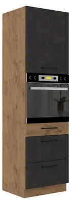 Produktbild von Vigo Hochschrank 60 cm Eiche Lancelot Matera Grau Küchenzeile Küchenblock Küche