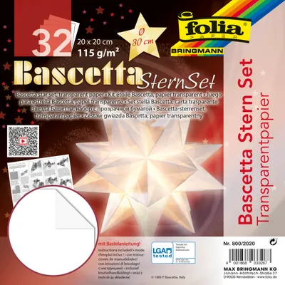 Immagine prodotto di Folia 800/2020 Bascetta star bianca trasparente Ø 30 cm(S)