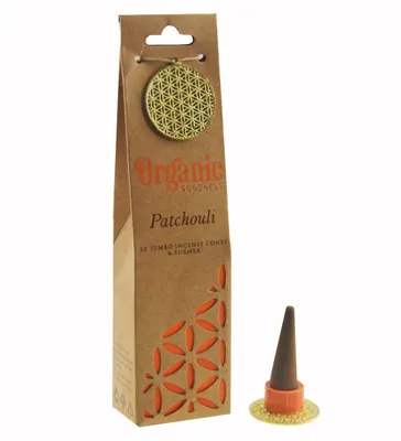 Image de Brûleur de cônes d'encens Patchouli Organic Goodness - paquet de 6 pièces - 72 g