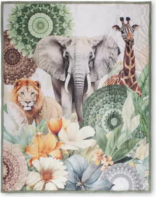 Immagine prodotto di Plaid HIP 130x160 cm - mandala, fiori e animali safari