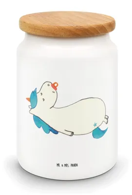 Produktbild von Mr. & Mrs. Panda Dose Einhorn Schnuller - Weiß - Geschenk, Keksdose, Unicorn, behälter, Geburt, Mutter, Einhörner, keramikdose, Baby, Mama, Geburtstag, zuckerdose