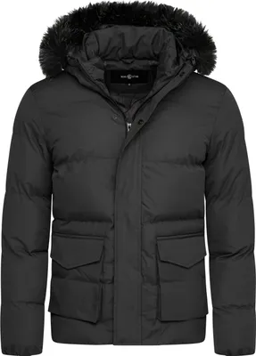 Produktbild von SOULSTAR Herren Winterjacke S2RISOR Parka Lang Puffer Jacke mit Kapuze & abnehmbarem Kunstfell Pufferjacke