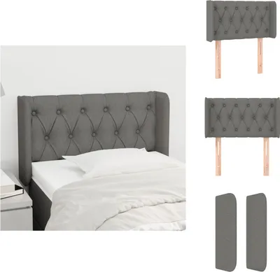 Produktbild von vidaXL Kopfteil mit Ohren Dunkelgrau 83x16x78/88 cm Stoff -  Kopf- & Fußenden