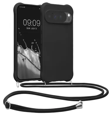 Produktbild von kwmobile Necklace Case kompatibel mit Google Pixel 10 Pro XL Hülle - Cover mit Kordel zum Umhängen - Silikon Schutzhülle Schwarz