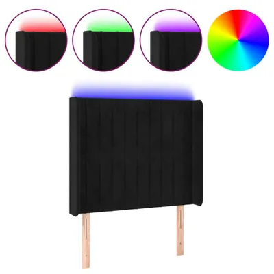 Produktbild von vidaXL LED Kopfteil Schwarz 93x16x118/128 cm Samt