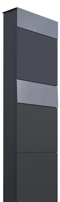 Produktbild von Briefkastenanlage The Box for Two in Anthrazit mit Edelstahlklappe