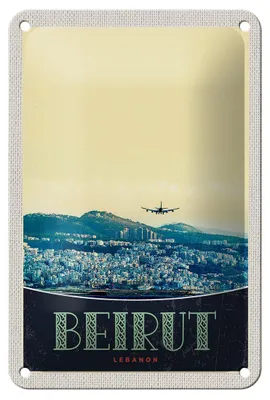 Produktbild von Blechschild Reise 12x18cm Beirut Hauptstadt Libanon Urlaub Schild