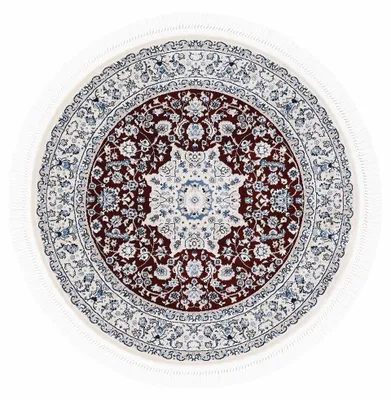Image de carpetfine Tapis d'orient Nain Diane Rouge Ø 200 cm Rond | Tapis traditionnel pour chambre à coucher et salon