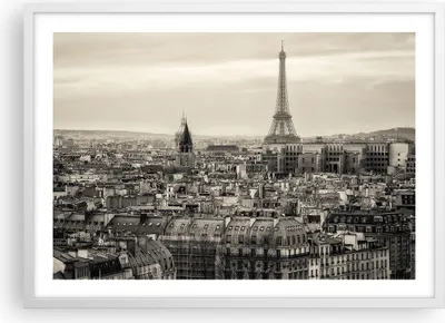 Produktbild von Gerahmtes Poster - Weißer Rahmen - Paris Stadt Zuhause - 70x50 cm - Wand Bild - Wanddeko - Wandbilder - Kunstposter - Wandposter - Bilderrahmen - Bilder - Kunstdruck - Wandbild - P2WAA70x50-3615