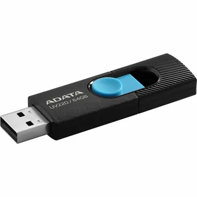 Produktbild von ADATA UV220 USB-Stick 64 GB USB Typ-A 2.0 Schwarz  Blau