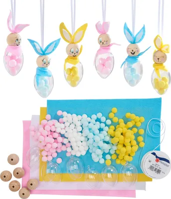 Produktbild von VBS Bastelset "Acryleier Hasen", 6 Stück