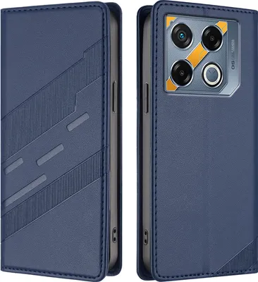 Image de Etui pour Infinix GT 20 Pro, étui portefeuille en cuirPolyuréthaneavec fente pour cartes et fonction stand Blau