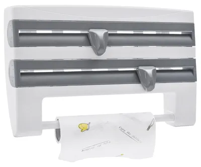 Imagen del producto de Soporte de rollos de pared 3 en 1 para cocina con cortador