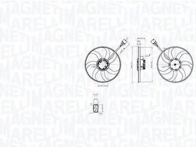 Produktbild von MAGNETI MARELLI 069422875010 Lüfter Motorkühlung Kühlerlüfter für VW GOLF VI (5K1) Wasserkühler Ø409,5mm