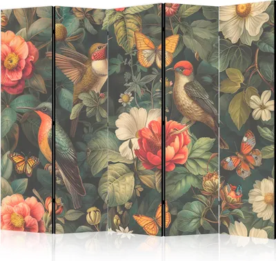 Immagine prodotto di Paravento monofacciale Fiori 225x172 cm 5 pezzi beige