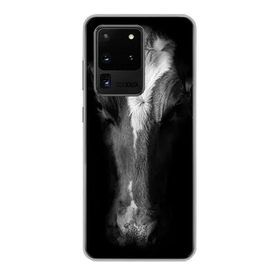 Produktbild von MuchoWow® Handyhülle Schutzhülle Hülle für Samsung Galaxy S20 Ultra Kuh - Tiere - Schwarz Silikon Softcase Handy Hülle - Karteninhaber