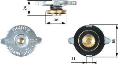 Produktbild von GATES RC120 Kühlerdeckel Kühlmittelbehälter 1,0 Bar 15 PSI für AUDI 80 (81, 85, B2)