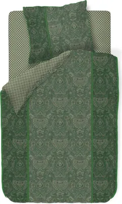 Produktbild von Pip Studio Perkal-Baumwolle-Bettwäsche-Garnitur Kyoto Nights Farbe Grün Größe 155 x 220 cm + 1x 80 x 80 cm AL