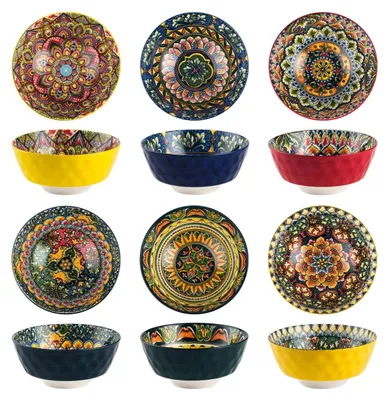 Müslischalen-Set 6er, Porzellan, 750 ml, 16 cm, bunt