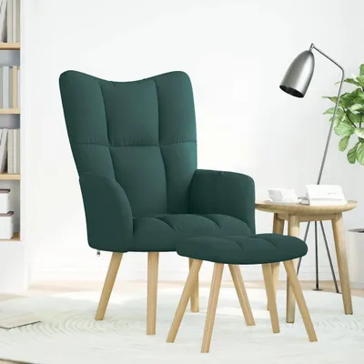 Immagine prodotto di Poltrona Relax con Poggiapiedi Verde Scuro in Tessuto