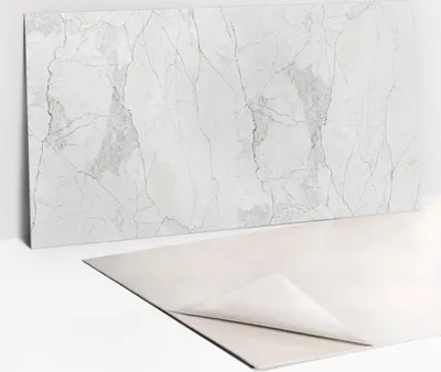 Obrázek produktu pro Ochranný Panel PVC - Samolepicí Vinylové Dlaždice na Stěnu - 100 x 50 - Jemný mramor