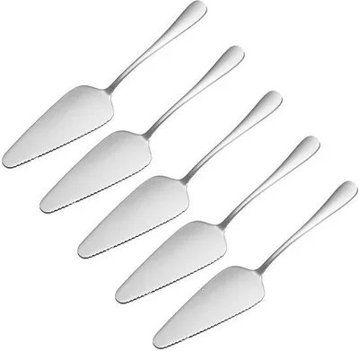 Immagine prodotto di Set professionale per pasticceria in acciaio inossidabile - 5 pezzi - Lucido - Con scanalature - Resistente e sicuro - Spatola per torte
