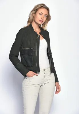 Produktbild von Maze Lederjacke Clermont Damen petrol XXL