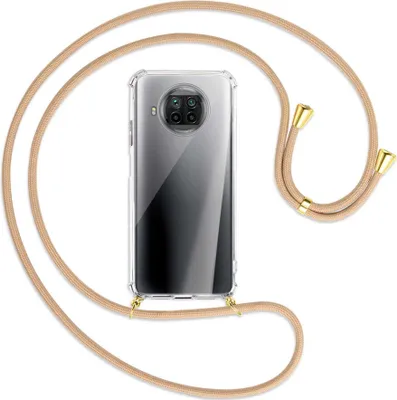 Produktbild von Handykette Backcover-Schutzhülle mit Band (Metall goldfarben) für Xiaomi Mi 10T Lite 5G - beige