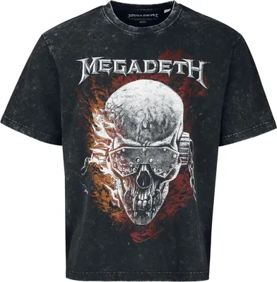 Produktbild von Megadeth T-Shirt Herren Flames anthrazit Band-Merch, Bands 100% Baumwolle M