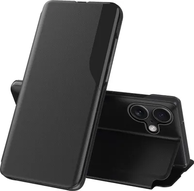 Obrázek produktu pro Flipové pouzdro pro iPhone 17,Polyuretankůže pouzdro s okénkem a funkcí stojánku černé