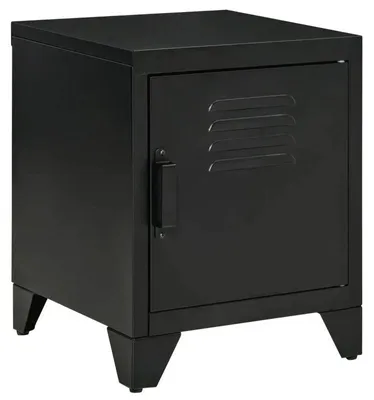 Zdjęcie produktu dla Stolik nocny metalowy - stolik pomocniczy w stylu industrialnym | Kolor: czarny | Wymiary: 40x40x50 cm