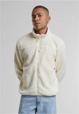 Image de Urban Classics Veste Teddy avec col montant blanc - XXL