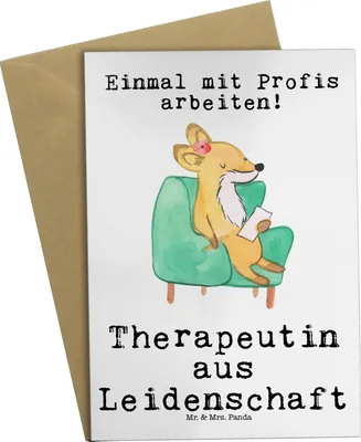Produktbild von Mr. & Mrs. Panda neujahrskarte Therapeutin Leidenschaft - Weiß - Geschenk, einladungskarten, hochzeitskarten, weihnachtskarten, osterkarte, Grußkarte, dankeskarten