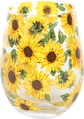 Immagine prodotto di Something Different - Bicchiere senza tappo, Girasole SD6755 (Taglia unica) (Trasparente/Giallo)