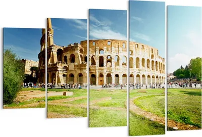 Produktbild von Bild auf Leinwand - Leinwandbild - Archäologie Architektur Italien Kolosseum - 150x100cm - Wand Bild - Wanddeko - Leinwanddruck - Bilder - Kunstdruck - Leinwand bilder - Wandkunst - EG150x100-2685