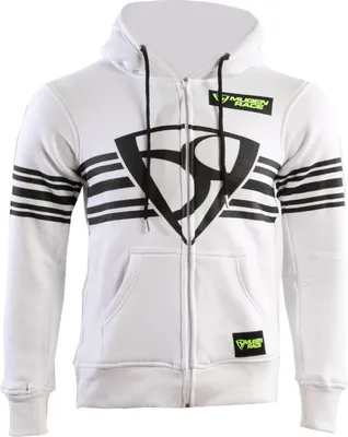 Productafbeelding van MUGENRACE Shield Zip Hoodie, witte hoodie met rits, maat XL