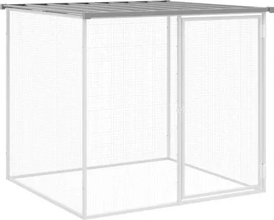 Produktbild von vidaXL Hühnerkäfig mit Dach Hellgrau 103x98x90 cm Verzinkter Stahl