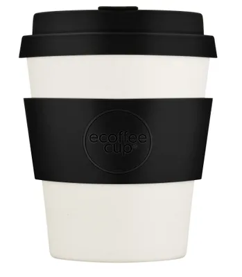 Produktbild von Ecoffee Cup Black Nature PLA - Becher to Go 240 ml - Schwarz Silikon