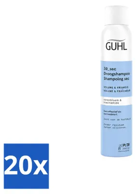 Imagen del producto de 20 unidades de champú seco para dar volumen y frescura de Guhl, 200 ml cada uno. Paquete económico
