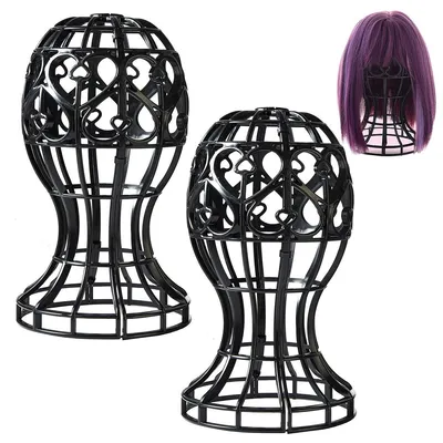 Produktbild von 2pcs Perückenständer,Hohlkopf-Design aus Kunststoff,ideal für lange und kurze Perücken,Echthaar oder Kunsthaar,geeignet für Zuhause oder Salon
