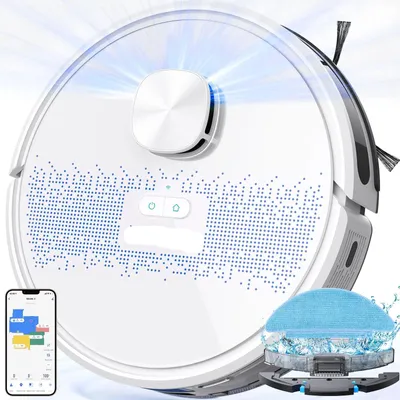 Immagine prodotto di Aspirapolvere robotizzato - Robot lavapavimenti - Funzione lavapavimenti - 4000 Pa - Navigazione intelligente - 2-in-1 - Controllo tramite app - Aspirazione
