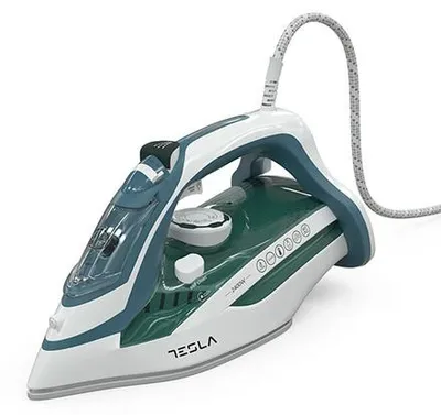 Produktbild von Tesla IR300BL, Trocken- & Dampfbügeleisen, Keramik-Bügelsohle, 1,9 m, 135 g/min, Blau, Weiß, 25 g/min