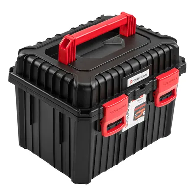 Produktbild von Werkzeugbox Toolbox Werkzeugkasten 44,5 x 36 x 33,7 cm Werkstatt Werkzeuge Werkstattorganisator der Kasten stark Garage Kunststoff Schwarz Transparent