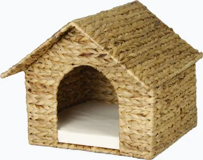 Produktbild von animal-design Katzenhaus KLARA aus Wasserhyazinthe geflochten -natur- Katzenhöhle Versteck Schlafplatz