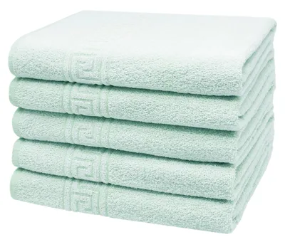 Produktbild von 5er Set Duschtücher 70% Baumwolle, 30% Polyester, 70x140 cm, grün