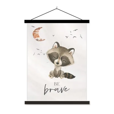 Produktbild von MuchoWow® Textilposter Aquarell - Sei mutig - Zitate - Kinder - Jungen - Mädchen 90x120 cm mit schwarzem Rahmen - Dekoration