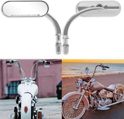 Obrázek produktu pro Sada zpětných zrcátek pro motocykly - Zpětná zrcátka - Pro motocykly - Otočná o 360 stupňů - 11 x 3,6 cm - Chrom