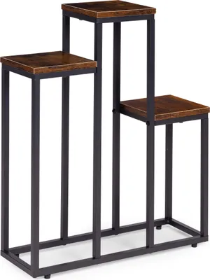 Produktbild von ModernHome ME-ATS16 Blumenständer 67 cm, 3 Ablagen, dunkles Holz